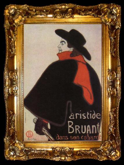 framed  Henri de toulouse-lautrec Aristide Bruant at His Caharet, ta009-2